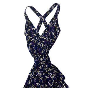 Diane von Furstenberg women's Floral open Back Maxi Wrap Dress Size 0